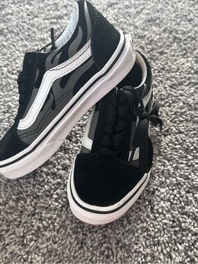 Vans Black and White Low-Top Skate Sneakers